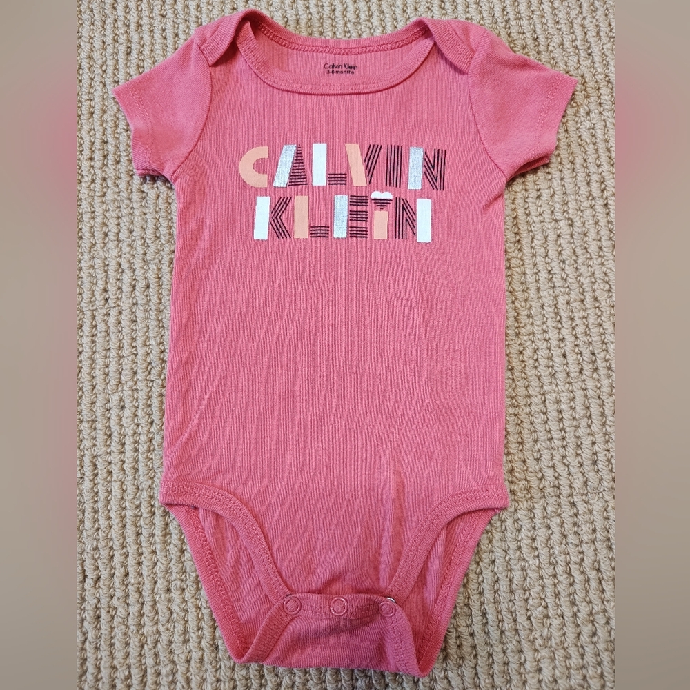 3-6mo Calvin Klein Pink Baby Onesie